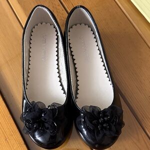 Laura Ashley Black Flats with Floral Detail